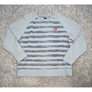 Nike Sweatshirt Men's XL AW77 Speed Striped Crew Neck Gray Pullover